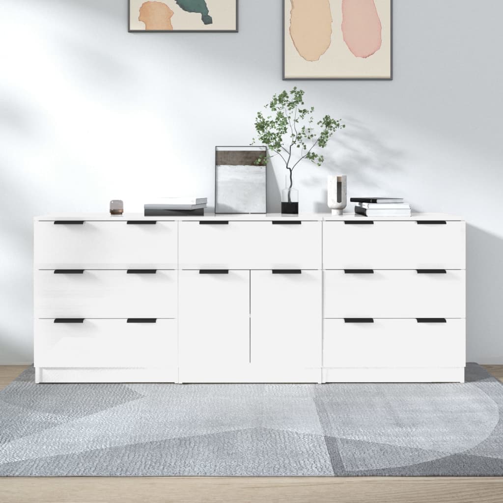 3-Tlg. Sideboard Holzwerkstoff