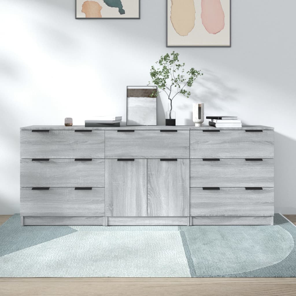 3-Tlg. Sideboard Holzwerkstoff