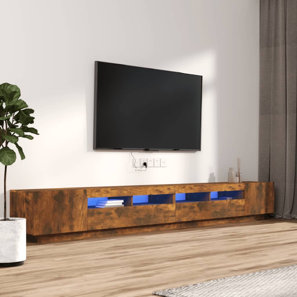 Tv-Schrank Mit Led-Leuchten Artisan-Eiche 300X35X40 Cm