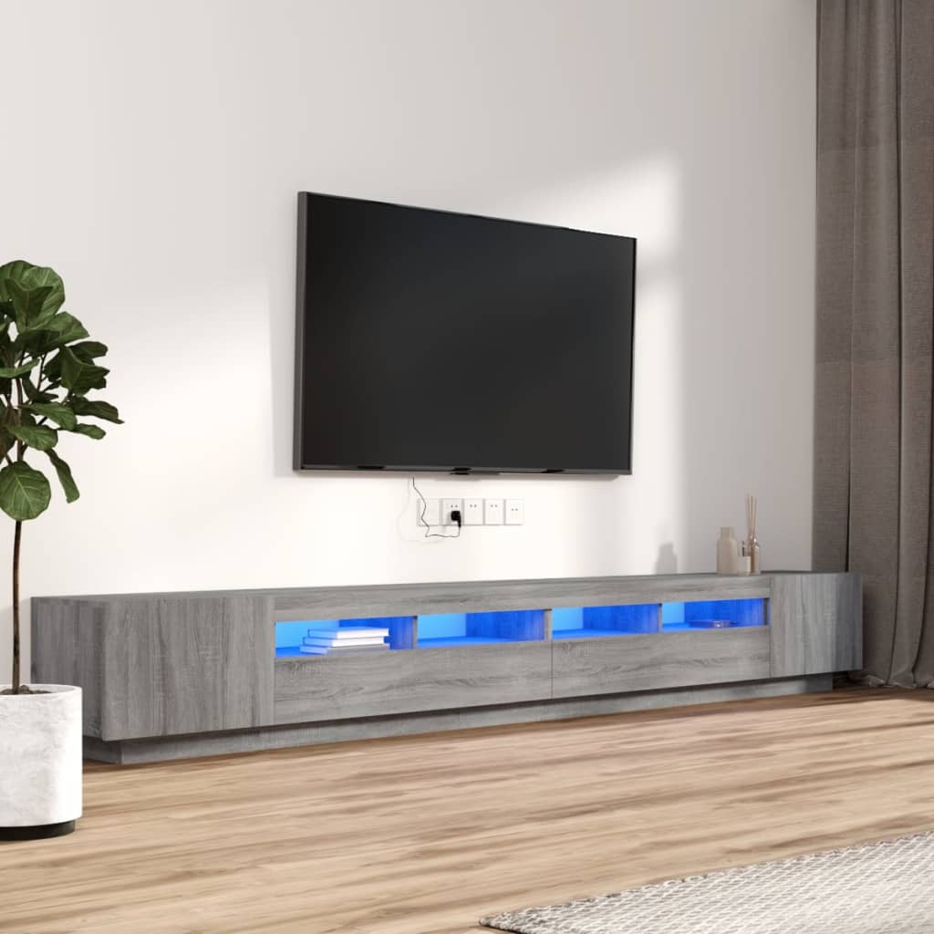 Tv-Schrank Mit Led-Leuchten Artisan-Eiche 300X35X40 Cm