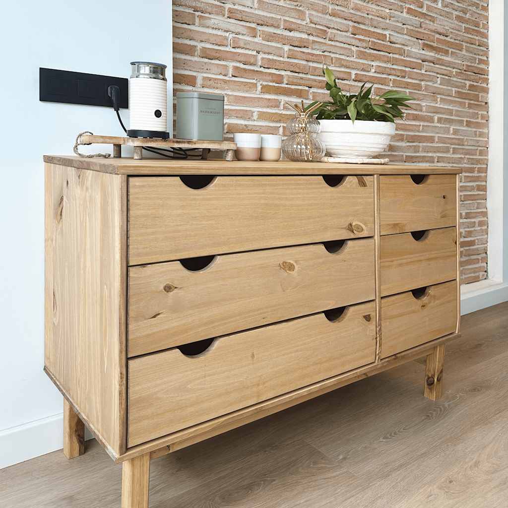 Schubladenschrank Otta 111X43X73,5 Cm Massivholz Kiefer