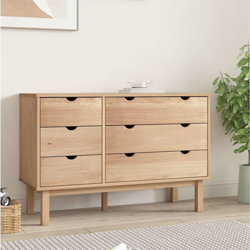 Schubladenschrank Otta 111X43X73,5 Cm Massivholz Kiefer