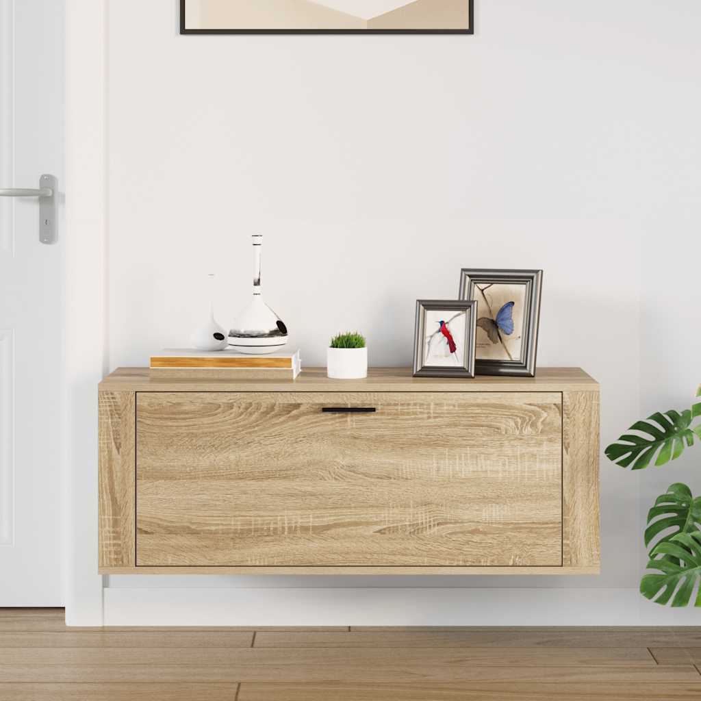 Wand-Schuhschrank Sonoma-Eiche 100X35X38 Cm Holzwerkstoff