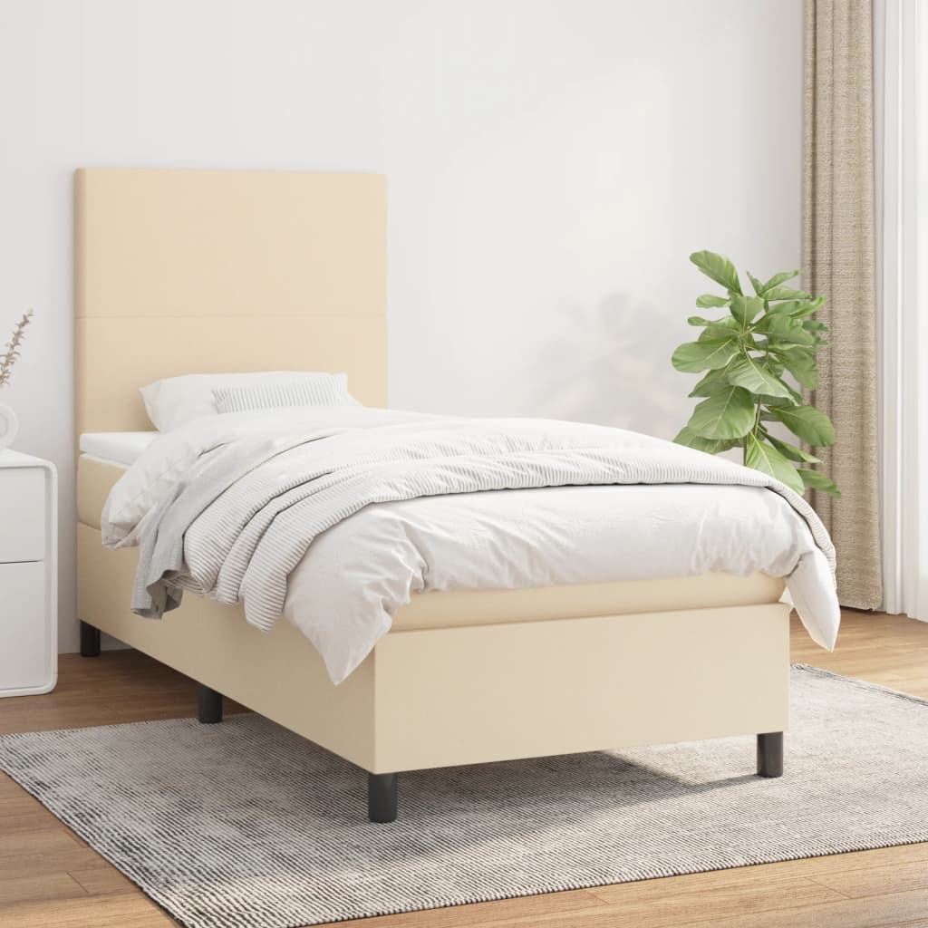 Boxspringbett Mit Matratze Stoff Creme