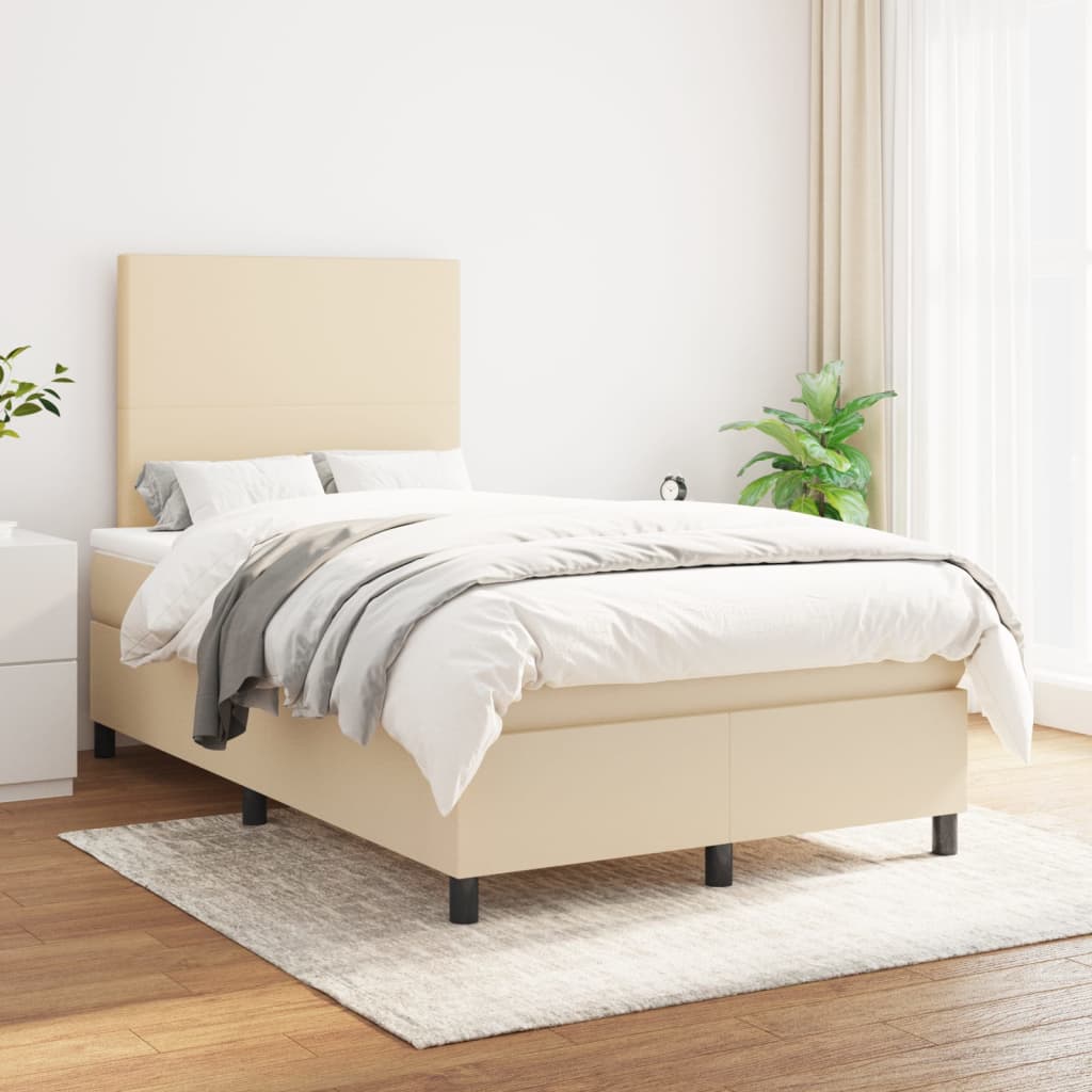Boxspringbett Mit Matratze Stoff Creme
