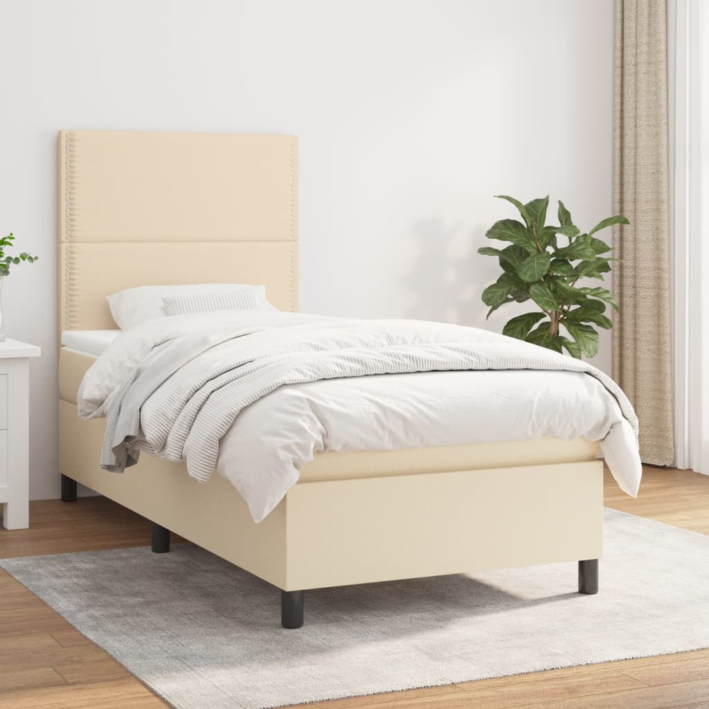 Boxspringbett Mit Matratze Stoff Creme