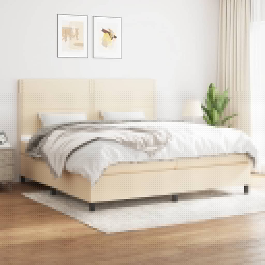 Boxspringbett Mit Matratze Stoff Creme