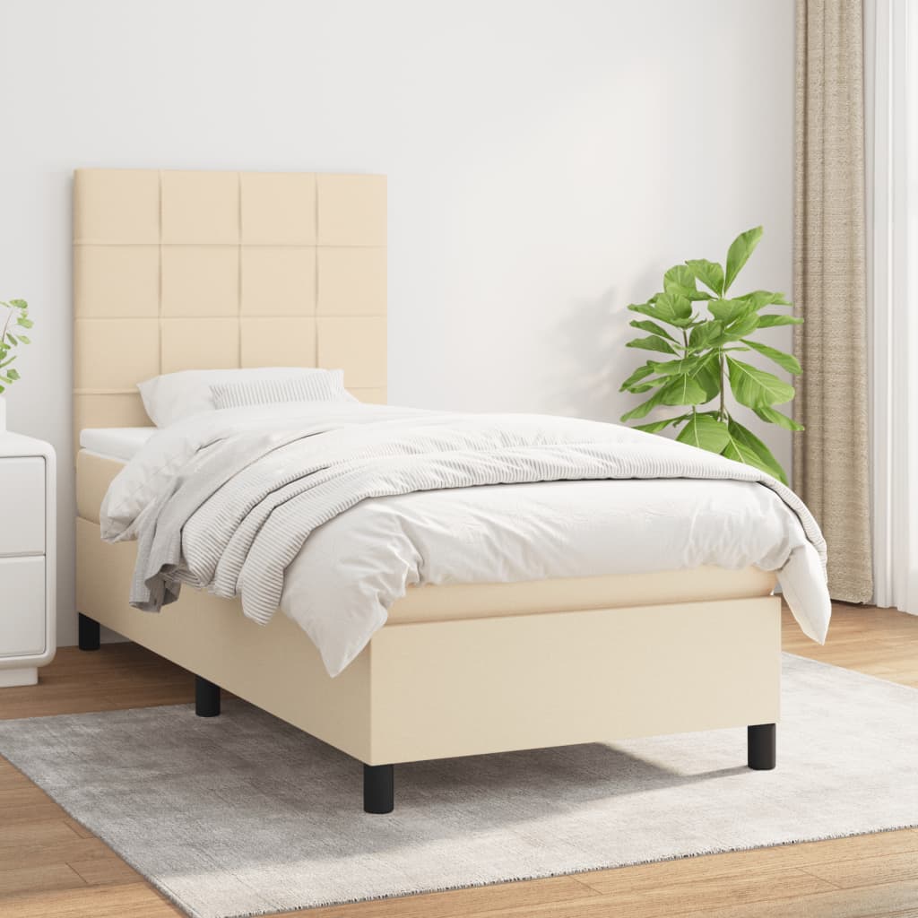 Boxspringbett Mit Matratze Stoff Creme