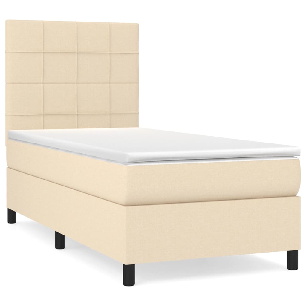 Boxspringbett Mit Matratze Stoff Creme
