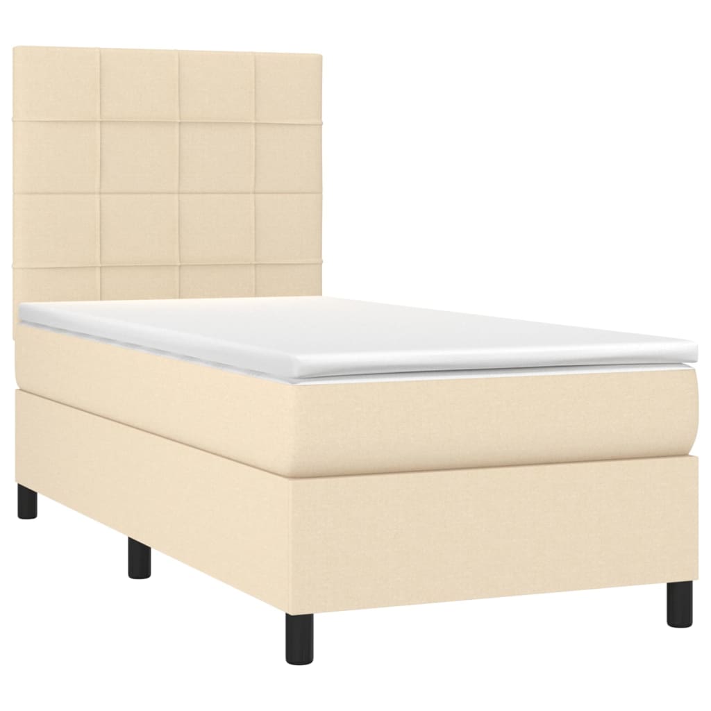 Boxspringbett Mit Matratze Stoff Creme