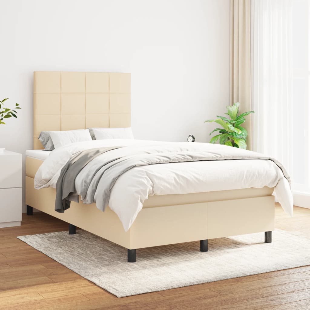 Boxspringbett Mit Matratze Stoff Creme