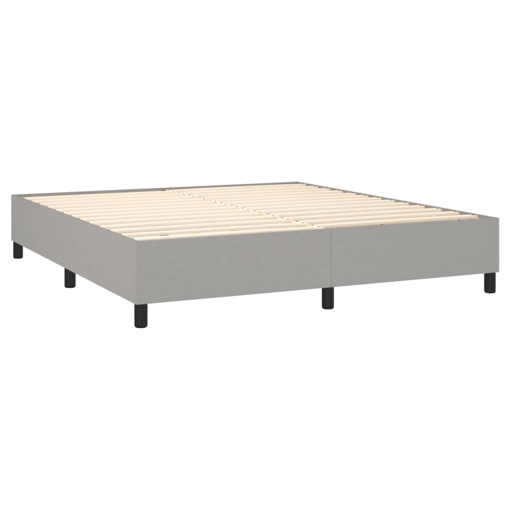 Boxspringbett Mit Matratze Stoff Hellgrau