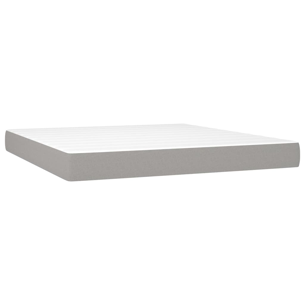 Boxspringbett Mit Matratze Stoff Hellgrau