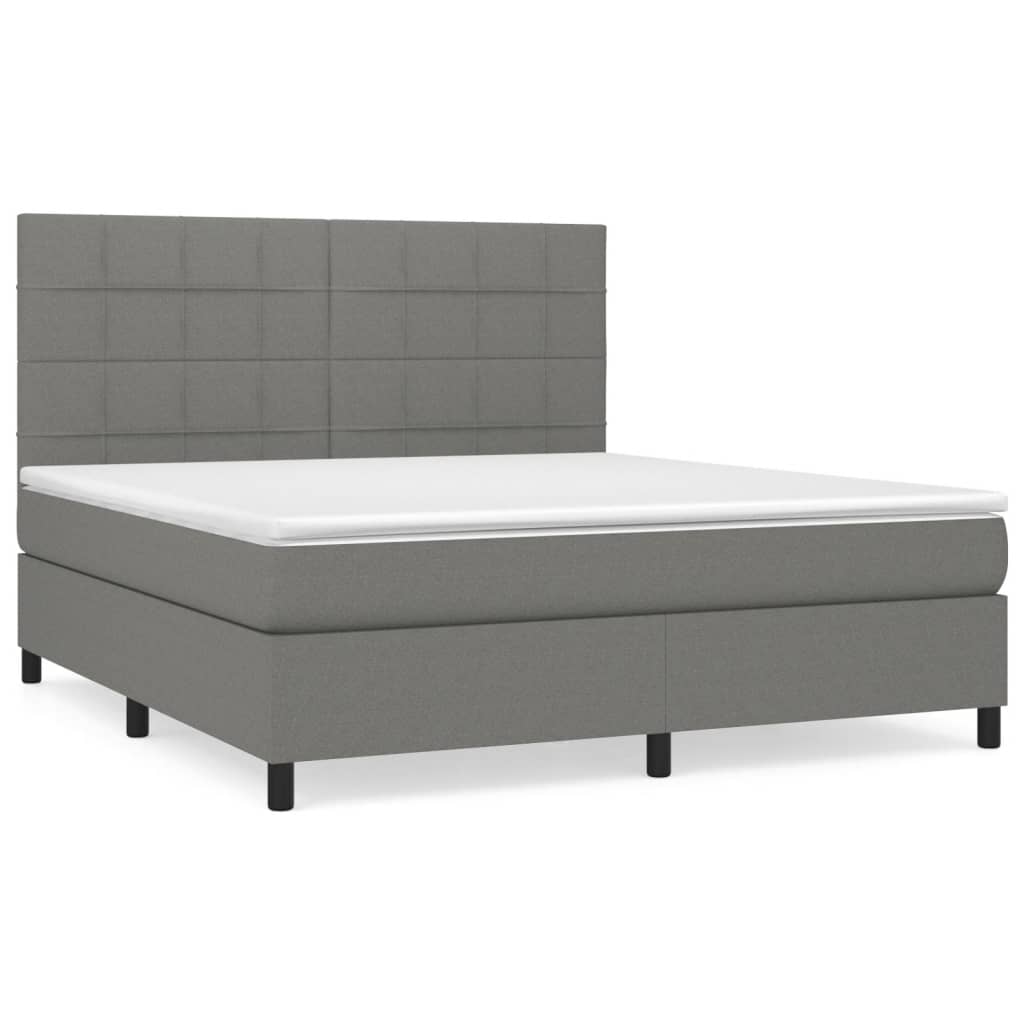 Boxspringbett Mit Matratze Stoff Dunkelgrau