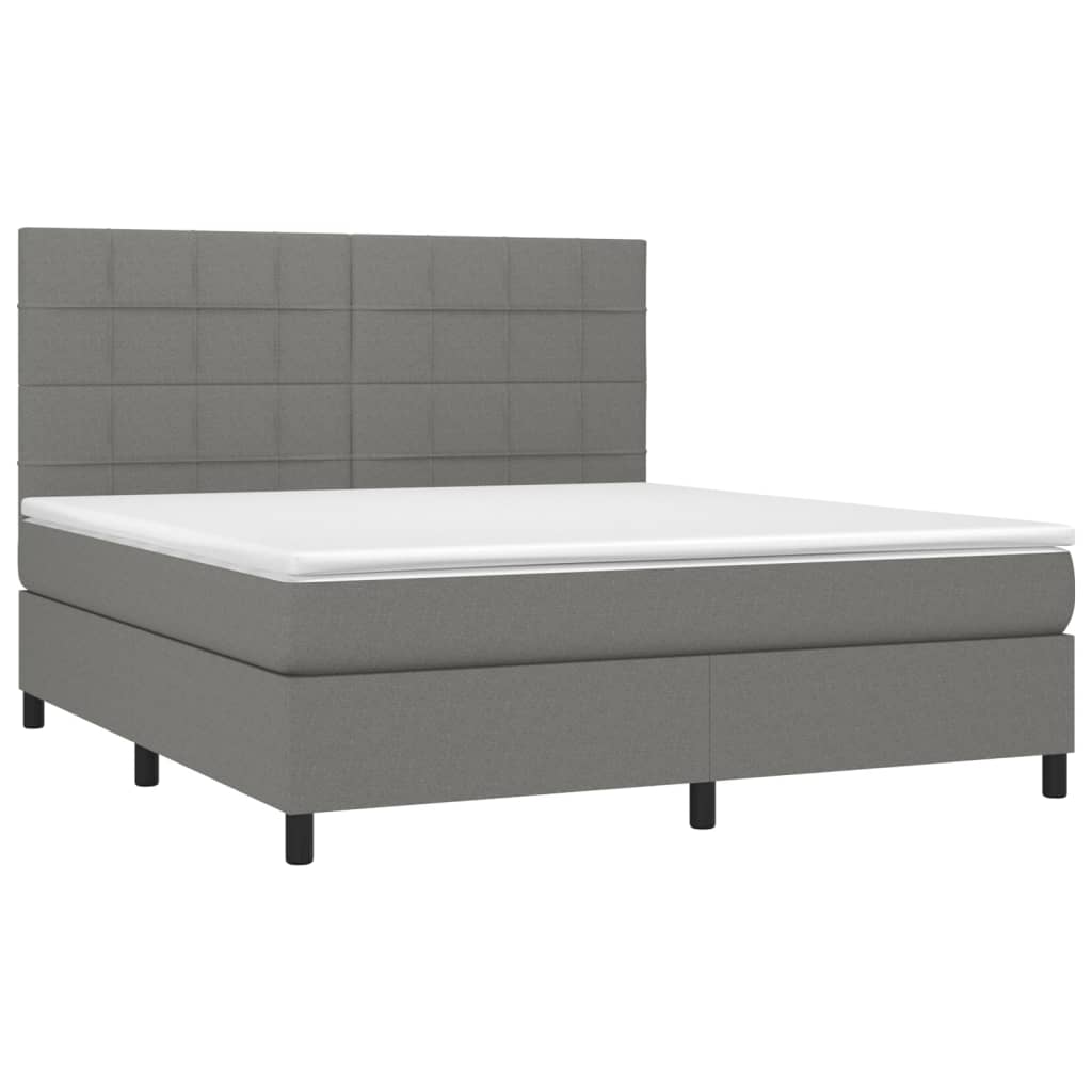 Boxspringbett Mit Matratze Stoff Dunkelgrau
