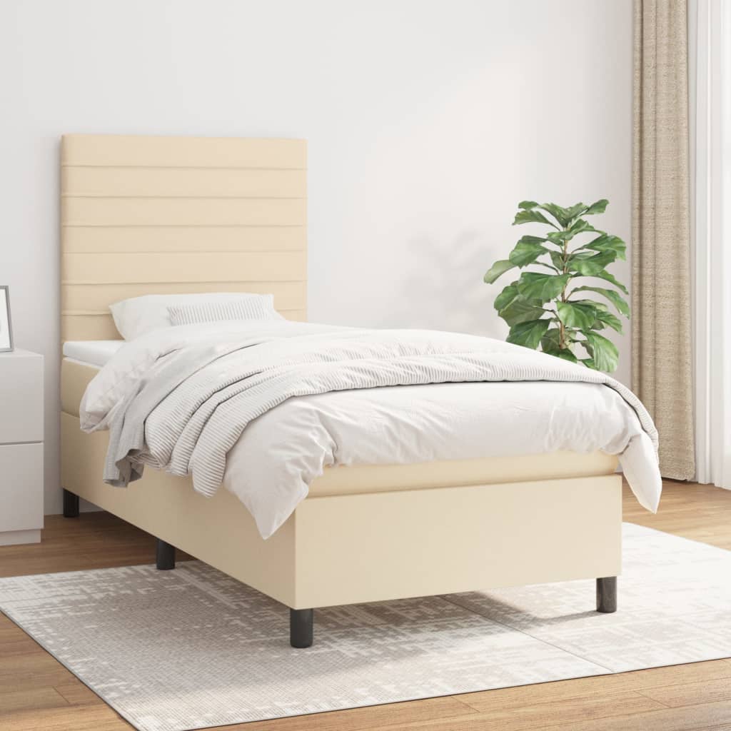 Boxspringbett Mit Matratze Stoff Creme