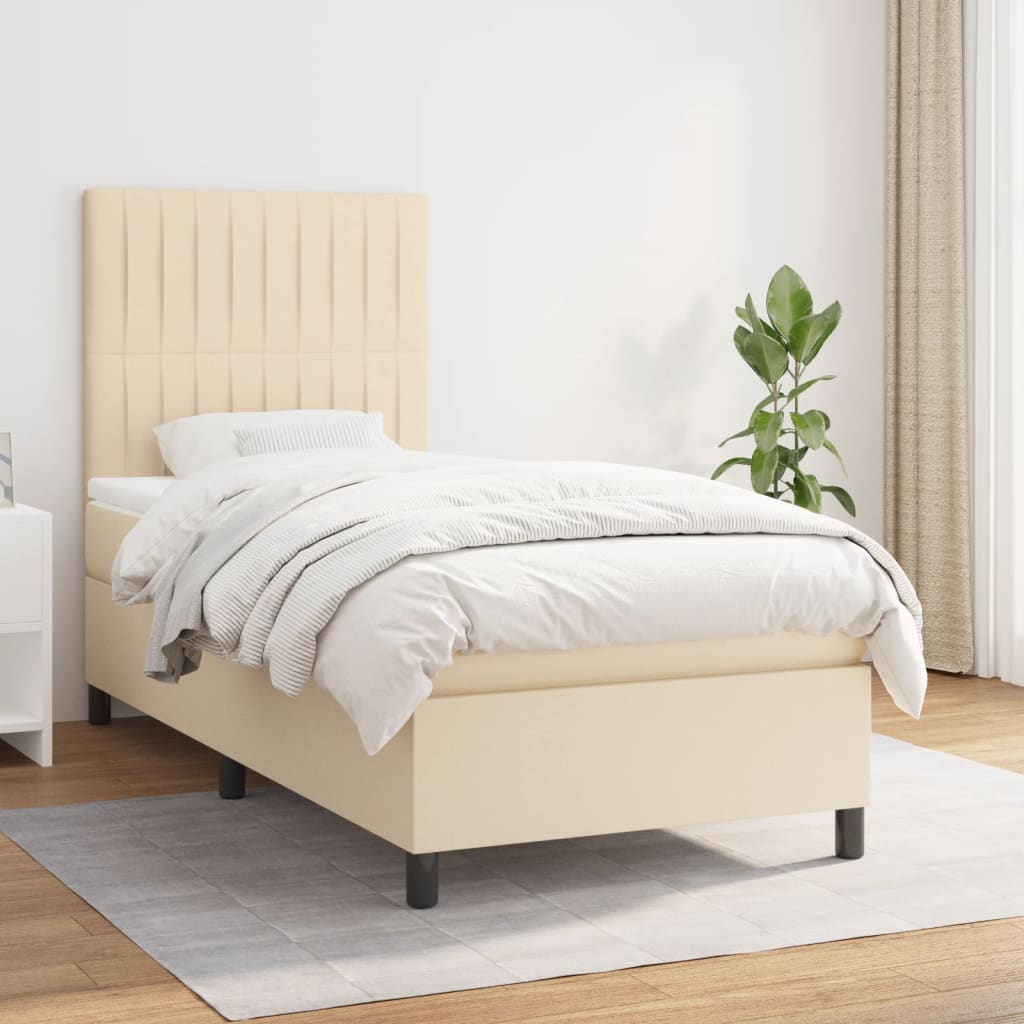 Boxspringbett Mit Matratze Stoff Creme