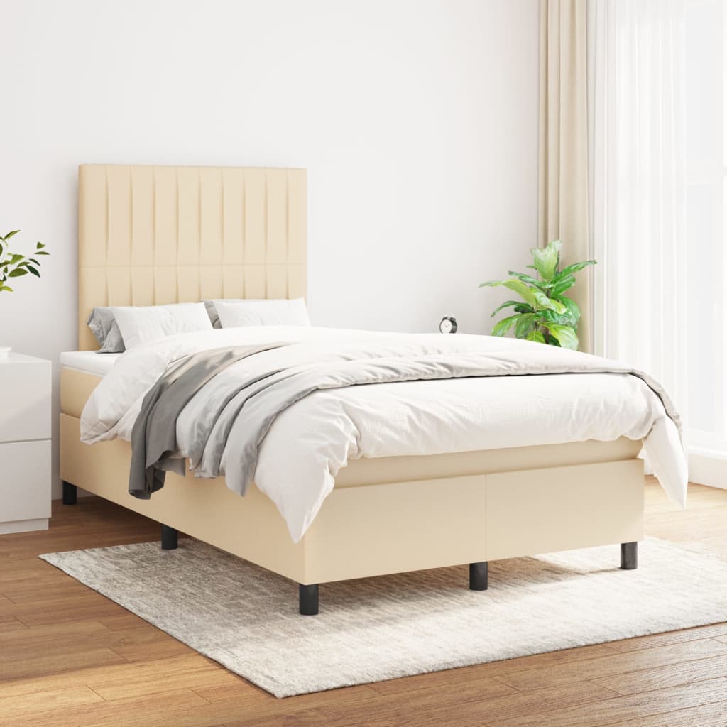 Boxspringbett Mit Matratze Stoff Creme