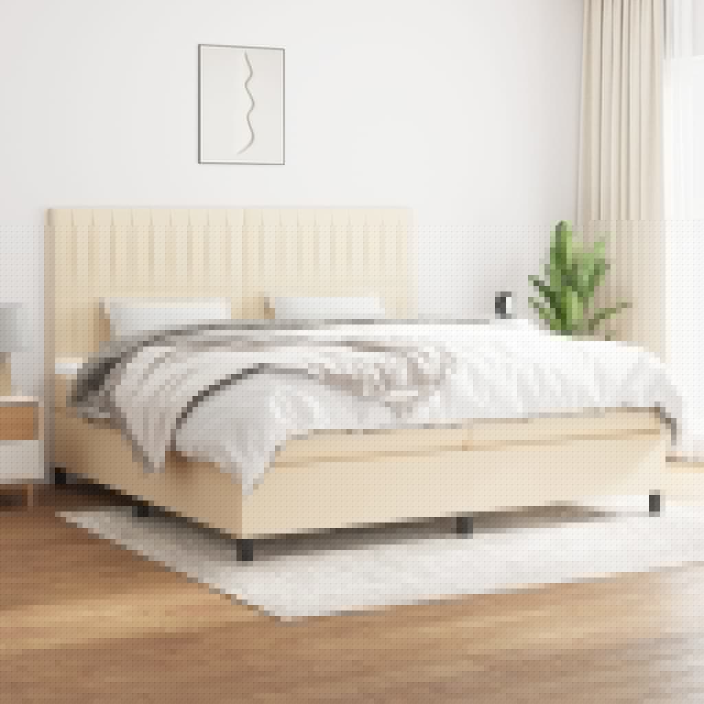 Boxspringbett Mit Matratze Stoff Creme