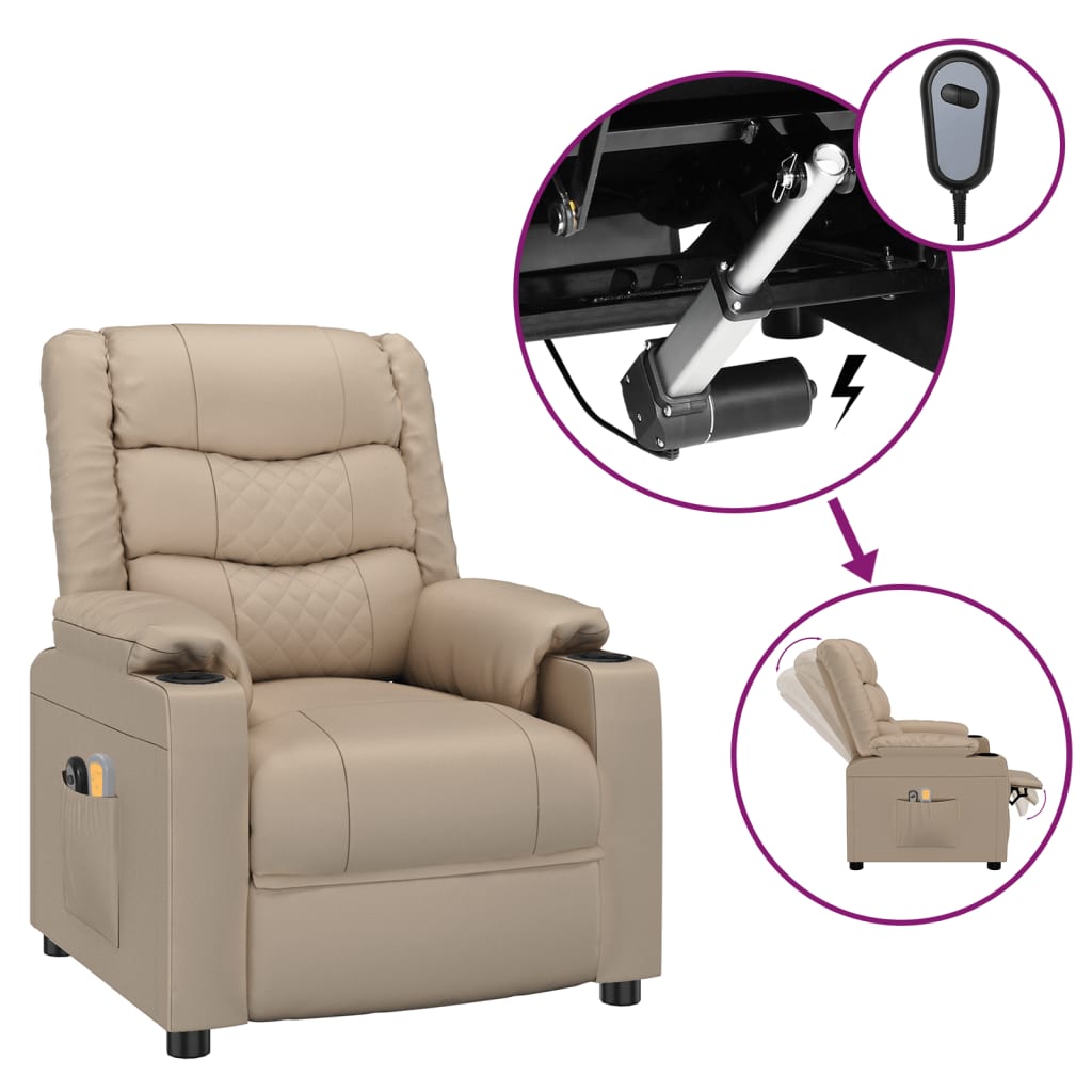 Massagesessel Elektrisch -Braun Kunstleder