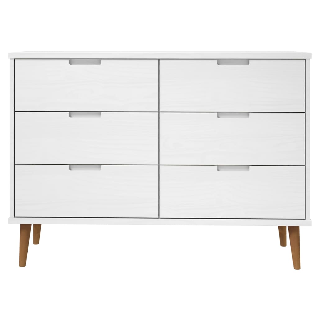 Schubladenschrank Molde 113X40X80 Cm Massivholz Kiefer