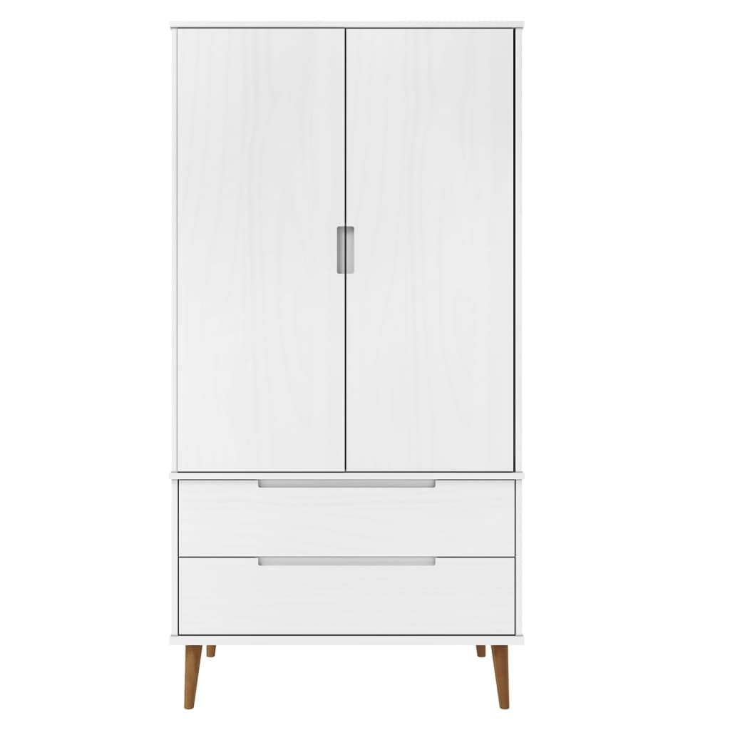 Kleiderschrank Molde 90X55X175 Cm Massivholz Kiefer