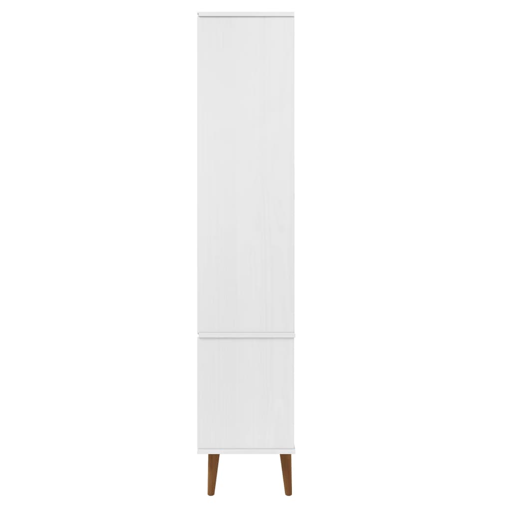 Vitrinenschrank Molde 90X35X175 Cm Massivholz Kiefer