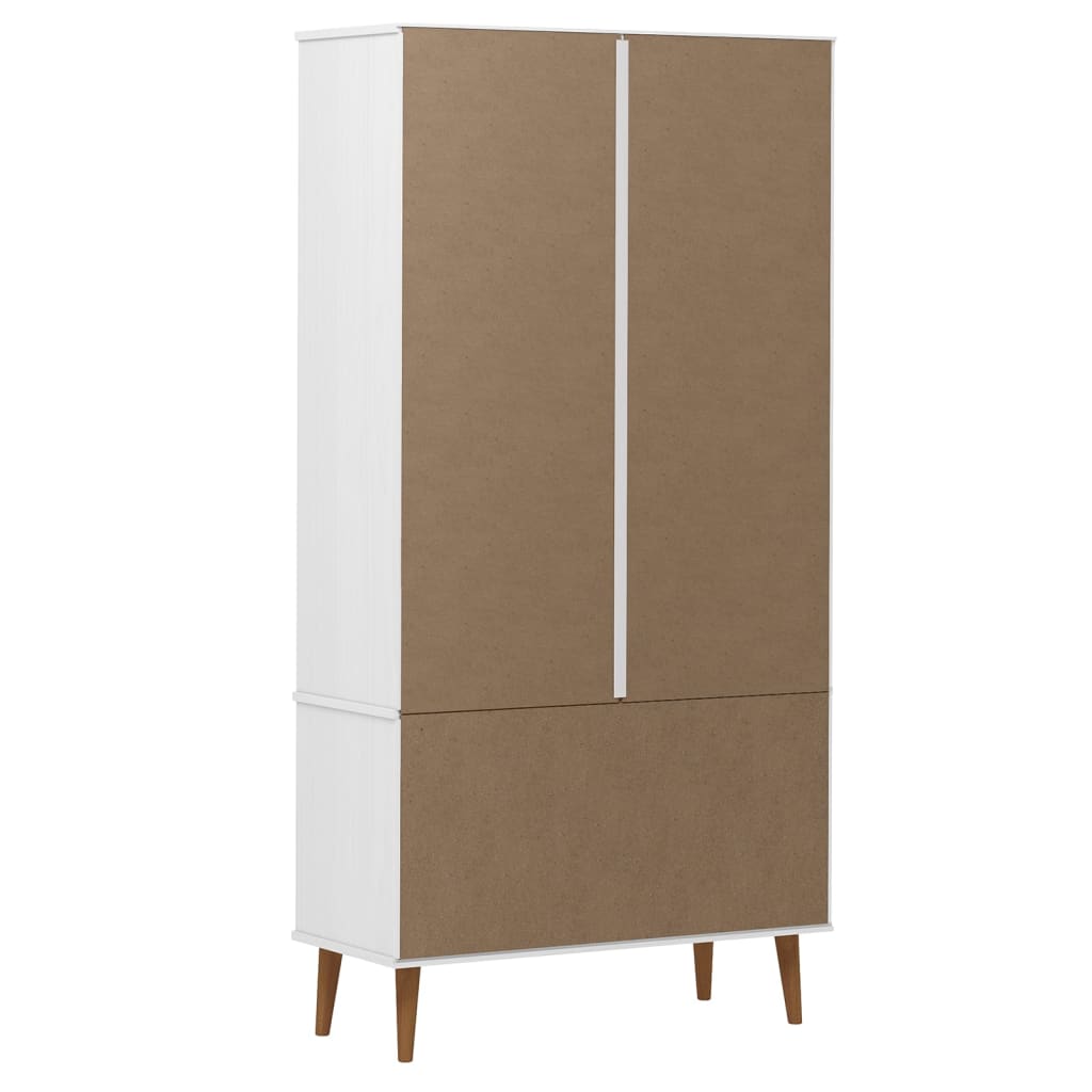 Vitrinenschrank Molde 90X35X175 Cm Massivholz Kiefer