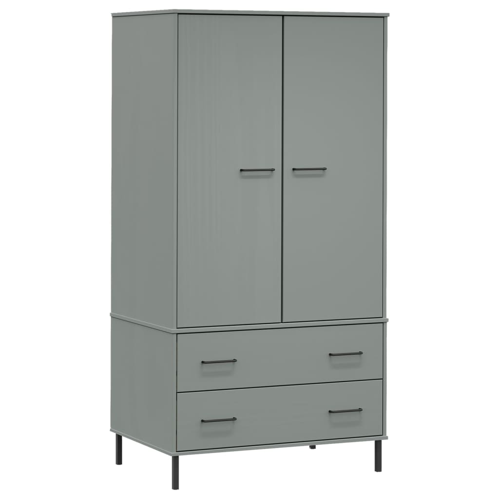 Kleiderschrank Oslo Metallbeine 90X55X172,5Cm Massivholz