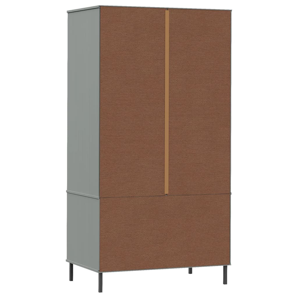 Kleiderschrank Oslo Metallbeine 90X55X172,5Cm Massivholz