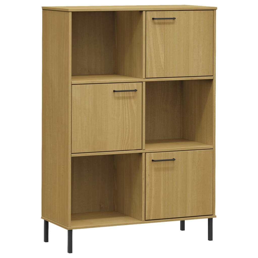 Bücherregal Oslo Metallbeine 90X35X128,5 Cm Massivholz