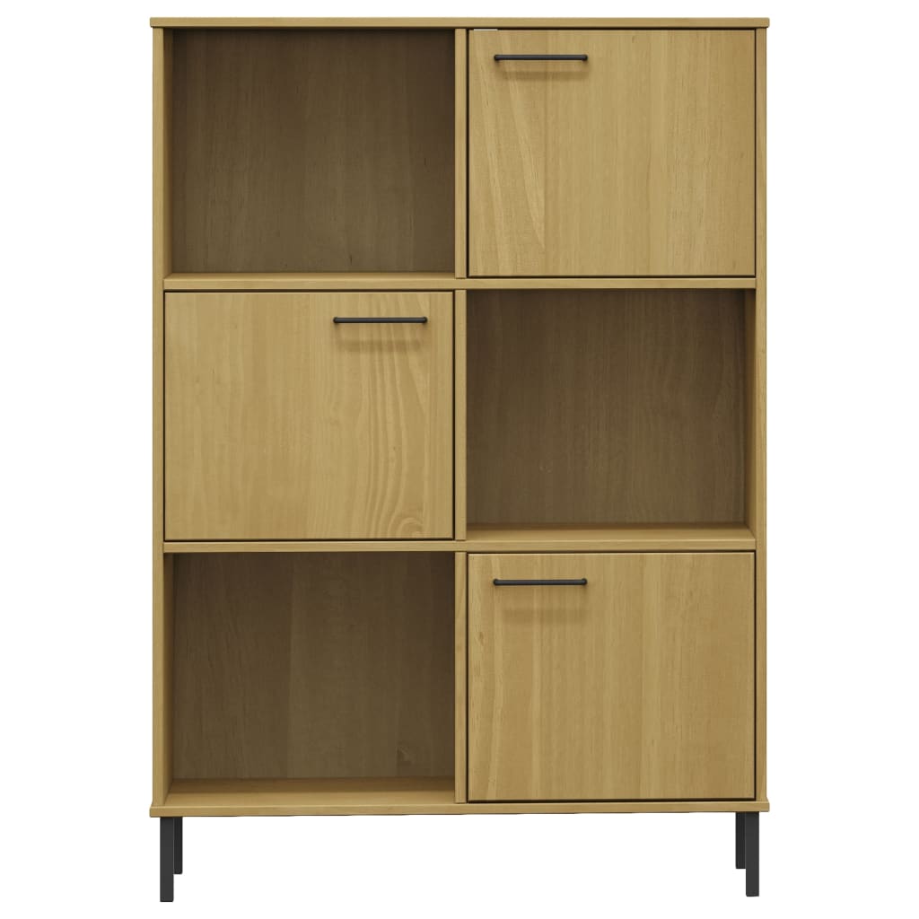 Bücherregal Oslo Metallbeine 90X35X128,5 Cm Massivholz