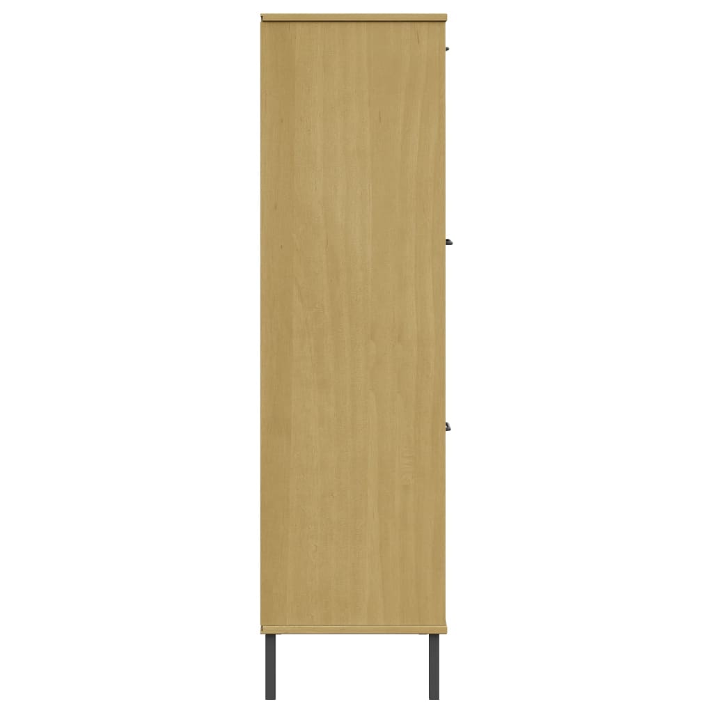 Bücherregal Oslo Metallbeine 90X35X128,5 Cm Massivholz