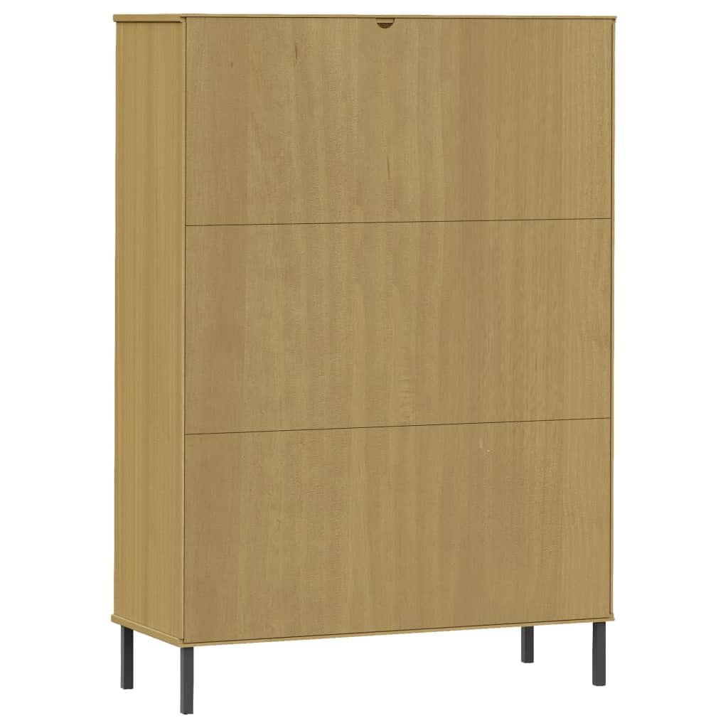 Bücherregal Oslo Metallbeine 90X35X128,5 Cm Massivholz