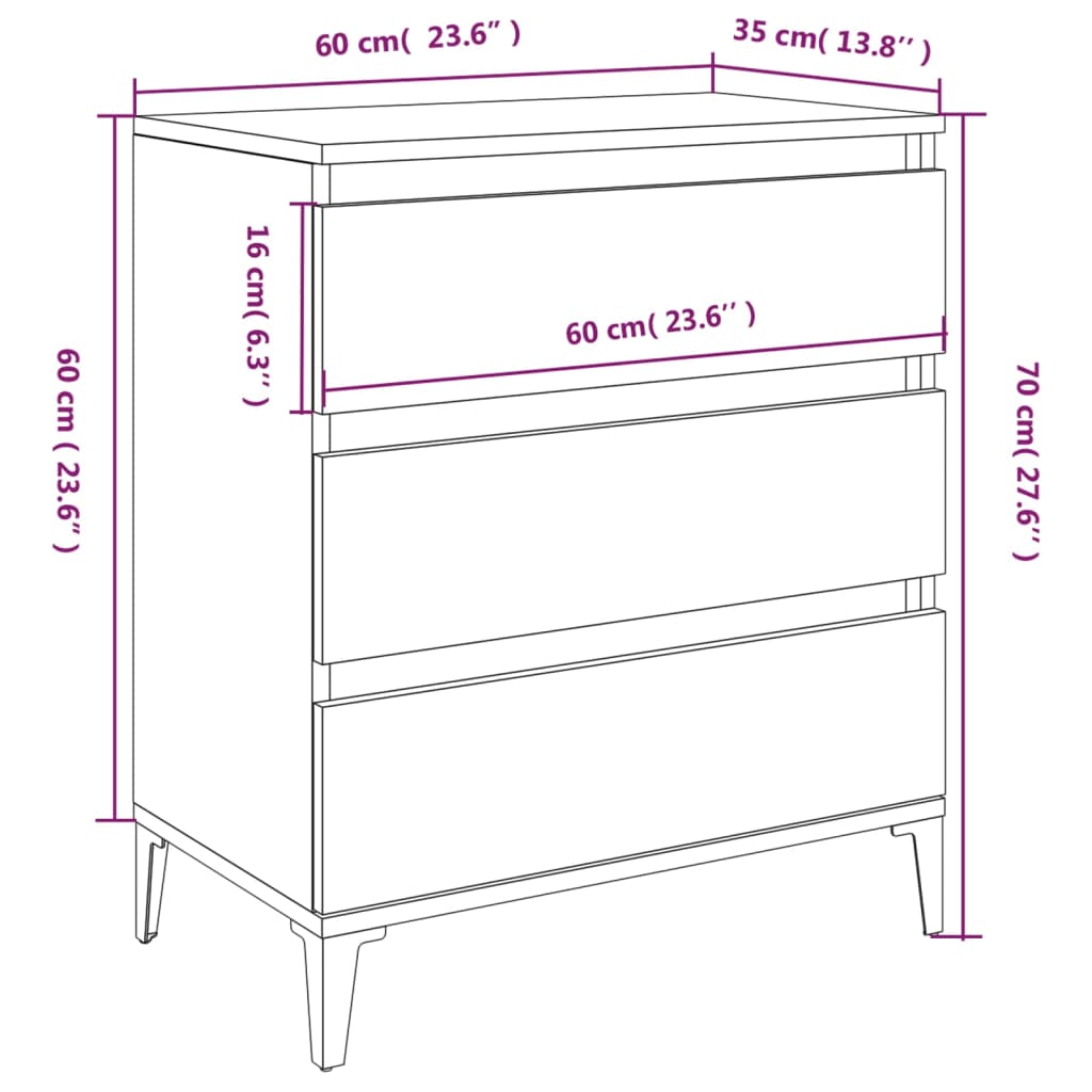 Sideboard 60X35X70 Cm Holzwerkstoff