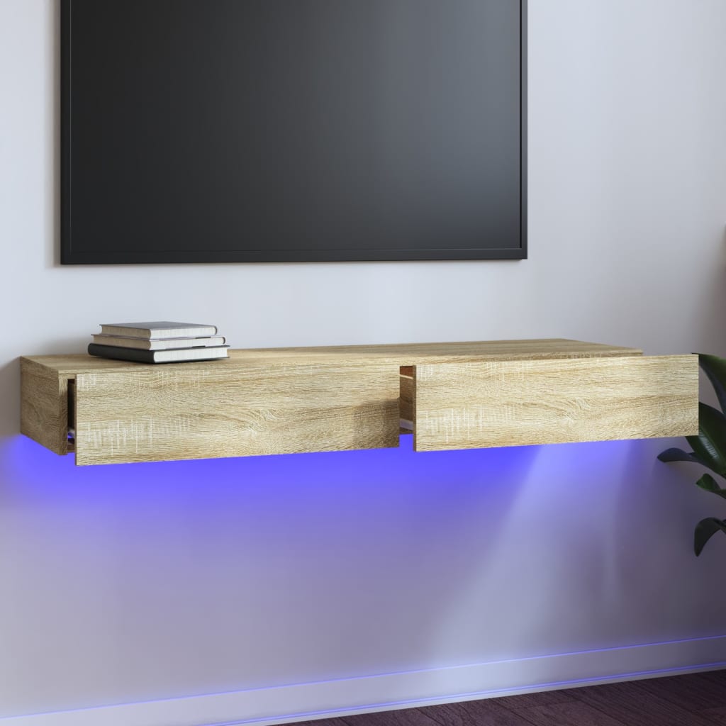 Tv-Schrank Mit Led-Leuchten Artisan-Eiche 60X35X15,5 Cm
