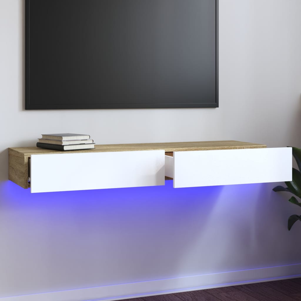 Tv-Schrank Mit Led-Leuchten Artisan-Eiche 60X35X15,5 Cm