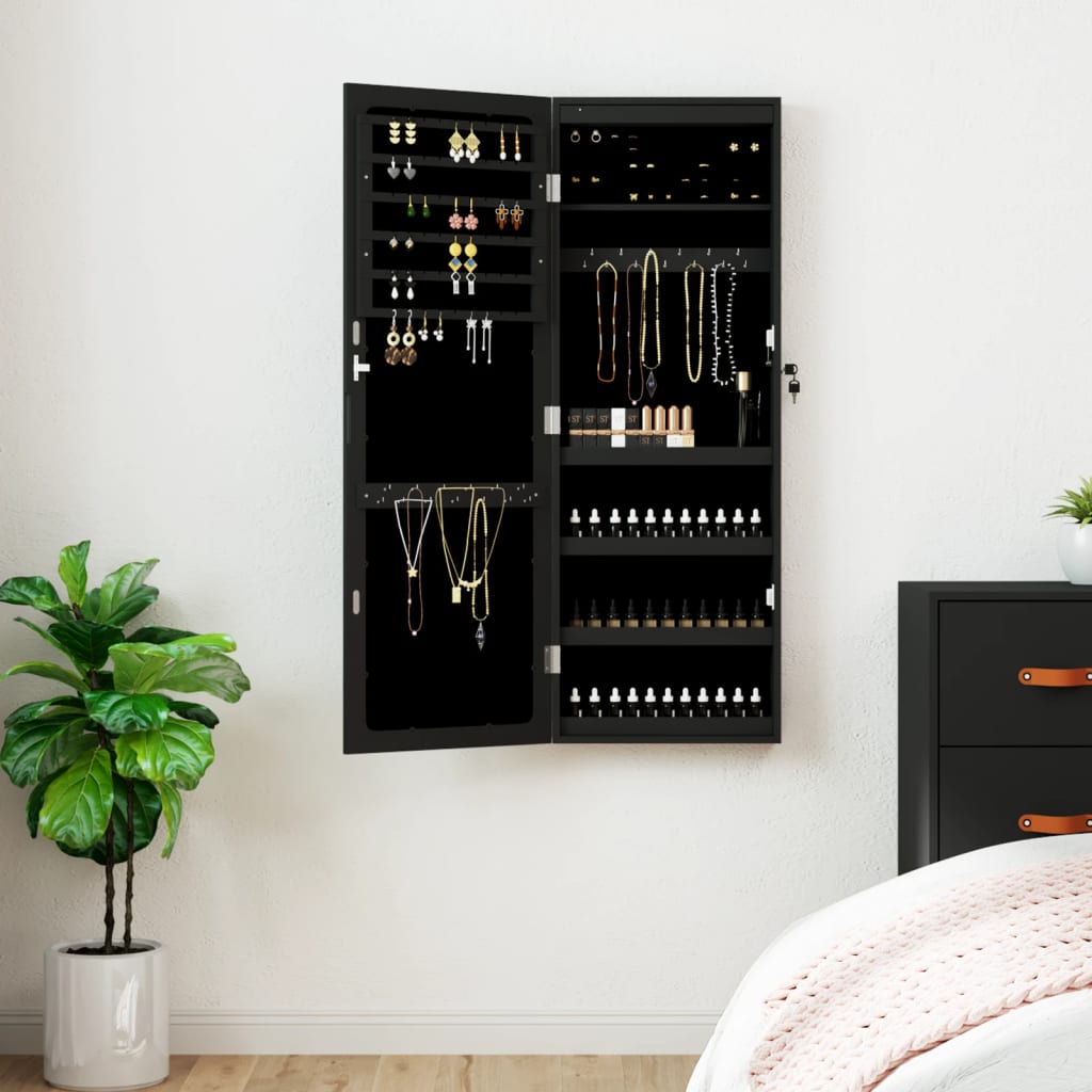Spiegel-Schmuckschrank Mit Led-Beleuchtung Wandmontage