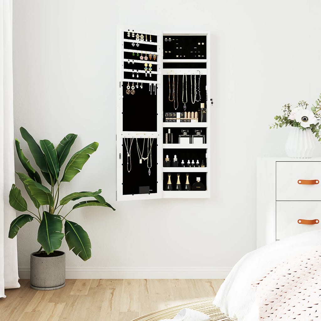 Spiegel-Schmuckschrank Mit Led-Beleuchtung Wandmontage