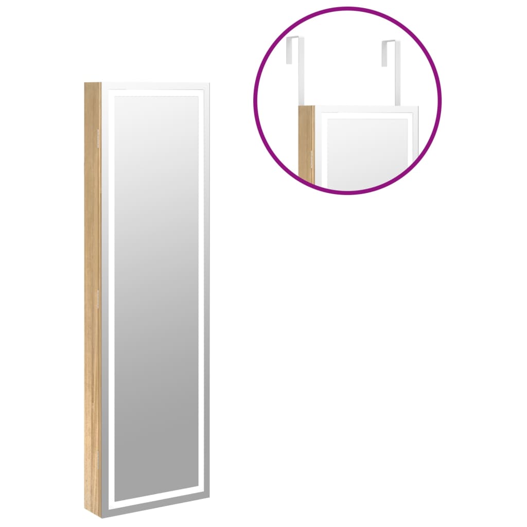 Spiegel-Schmuckschrank Mit Led-Beleuchtung Wandmontage