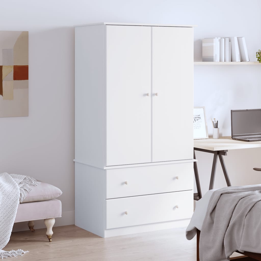 Kleiderschrank Alta 90X55X170 Cm Massivholz Kiefer