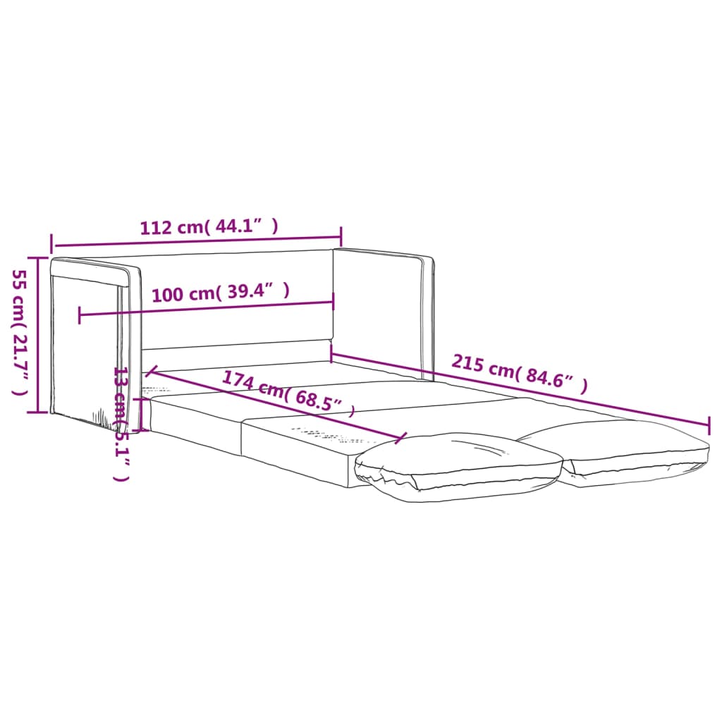 Bodensofa Mit Schlaffunktion 112X174X55 Cm Stoff
