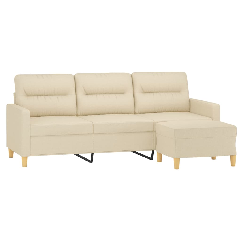 3-Sitzer-Sofa Mit Hocker 180 Cm Stoff