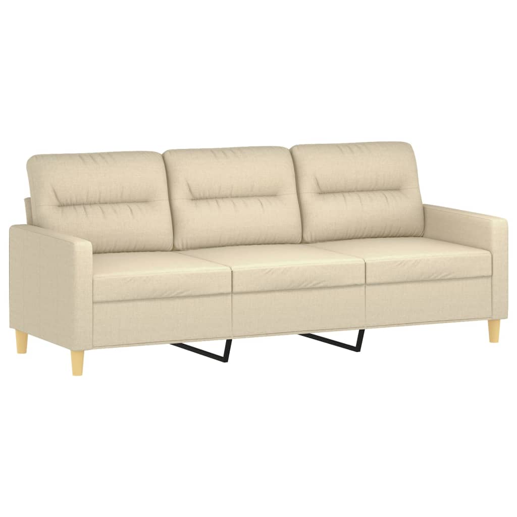 3-Sitzer-Sofa Mit Hocker 180 Cm Stoff