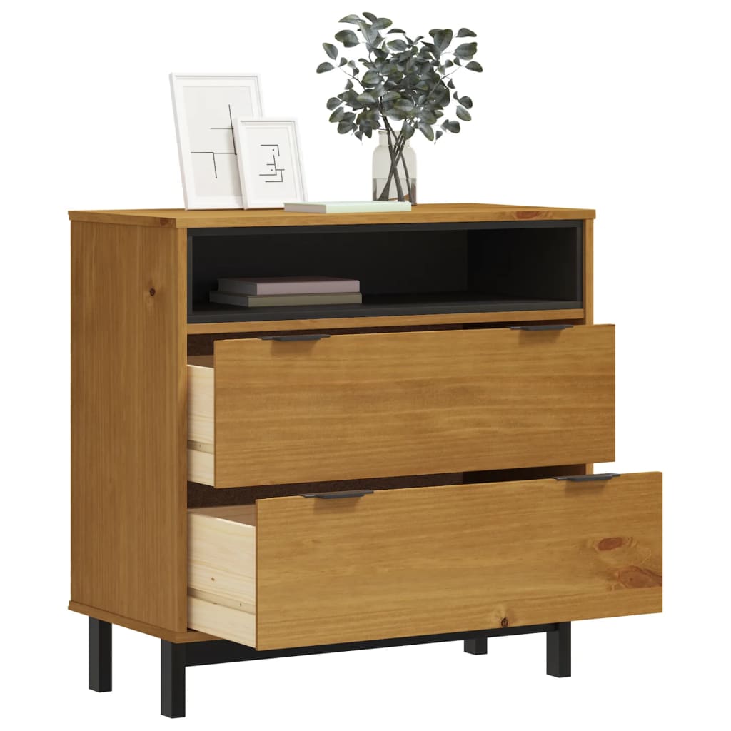Schubladenschrank Flam 80X40X80 Cm Massivholz Kiefer