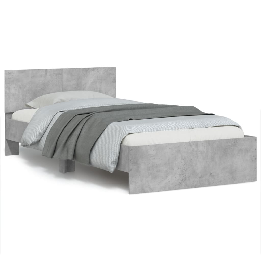 Bettgestell Mit Kopfteil Und Led-Leuchten Sonoma-Eiche 75X190Cm