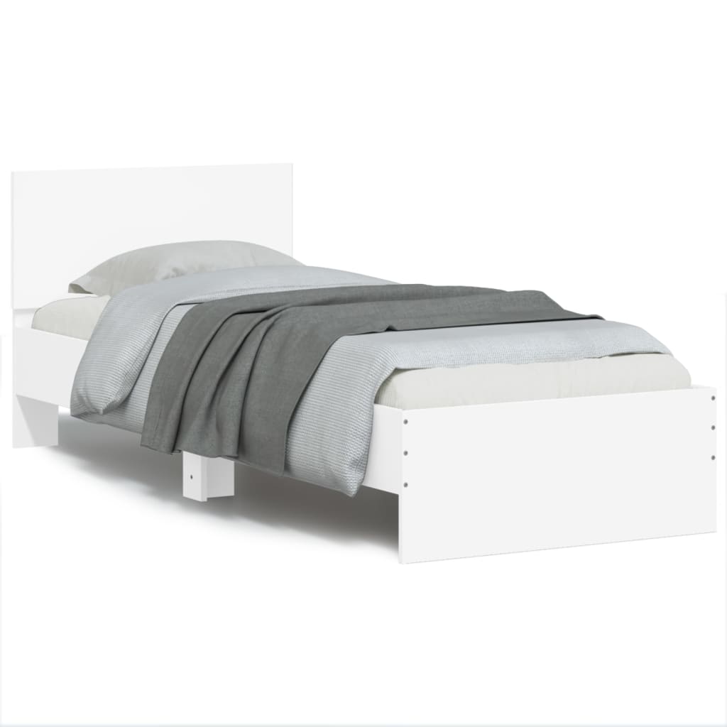 Bettgestell Mit Kopfteil Und Led-Leuchten Sonoma-Eiche 75X190Cm