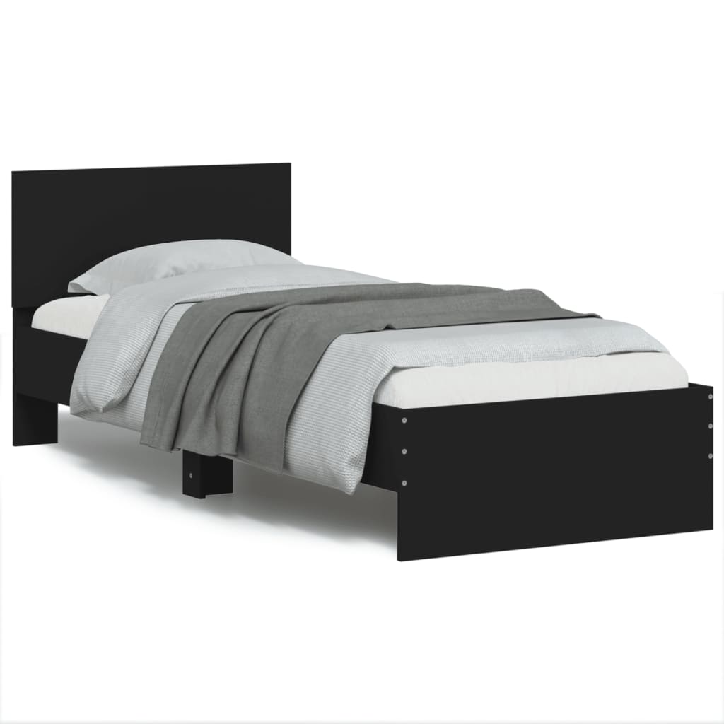 Bettgestell Mit Kopfteil Und Led-Leuchten Sonoma-Eiche 75X190Cm