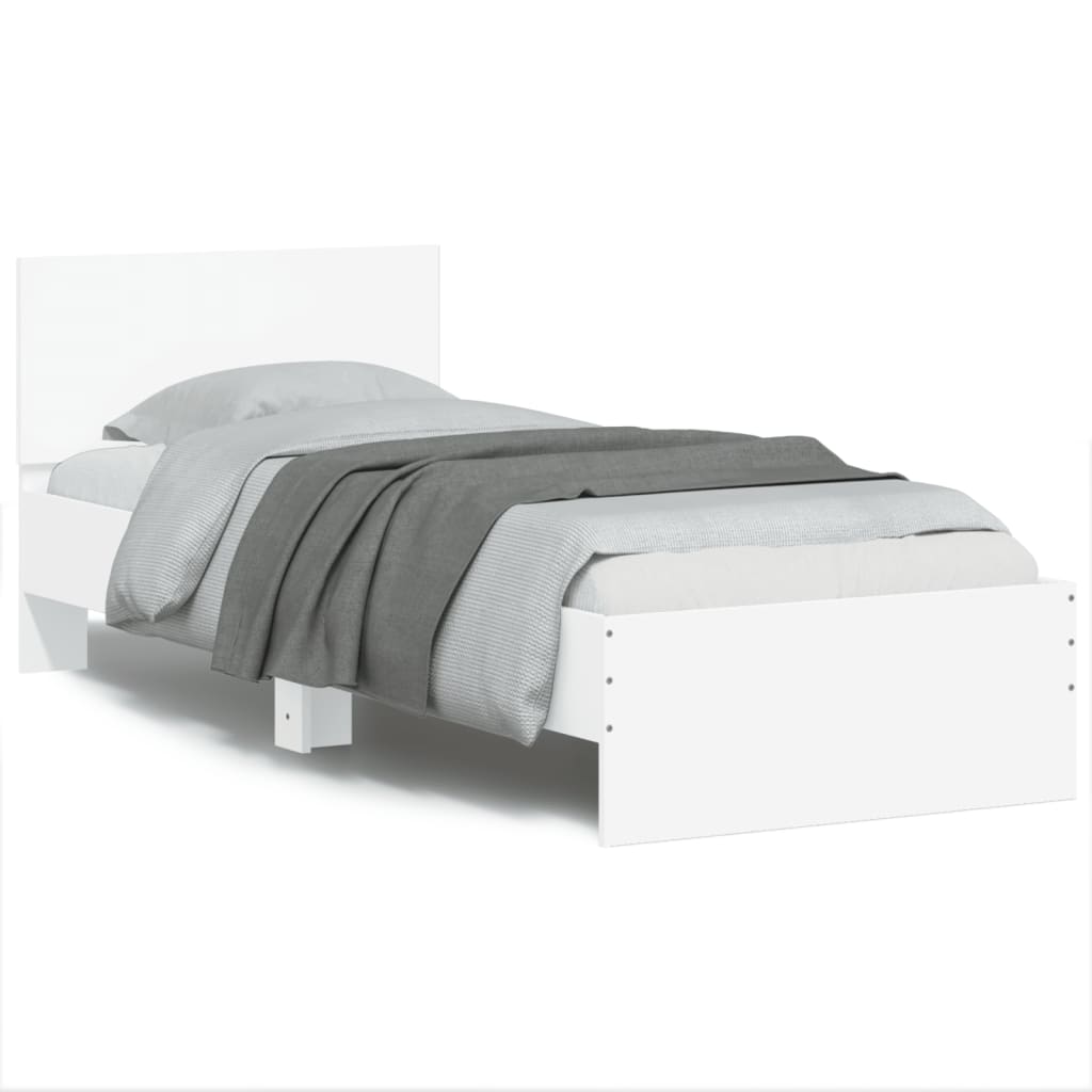 Bettgestell Mit Kopfteil Und Led-Leuchten Sonoma-Eiche 75X190Cm