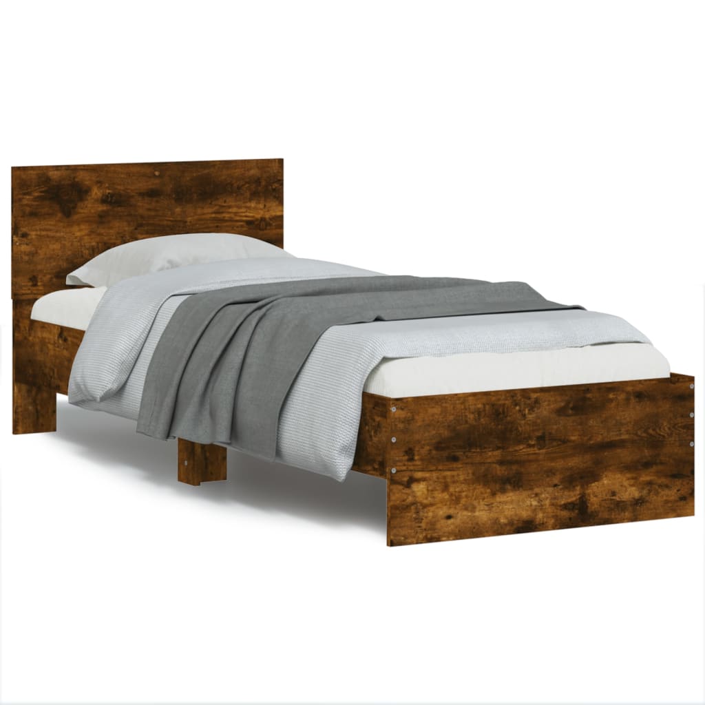 Bettgestell Mit Kopfteil Und Led-Leuchten Sonoma-Eiche 75X190Cm